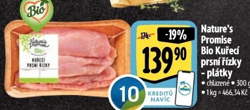 Kuřecí prsní řízky bio Nature'