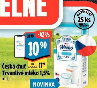 Mléko trvanlivé Česká chuť - 1,5% polotučné