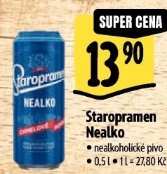 Nealkoholické pivo Staropramen