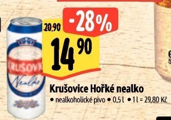 Pivo nealkoholické Královsky hořké Krušovice