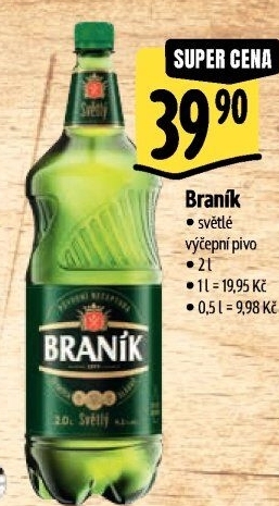 Pivo světlé výčepní 10° Braník