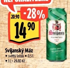 Pivo světlý ležák 11° Svijanský Máz Svijany