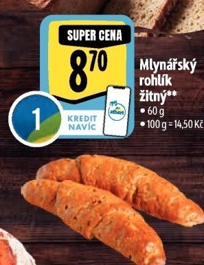 Rohlík Mlynářský žitný Albert