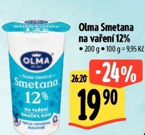Smetana na vaření Olma 12%