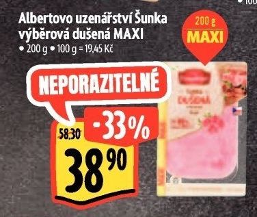 Šunka výběrová dušená Albertovo uzenářství