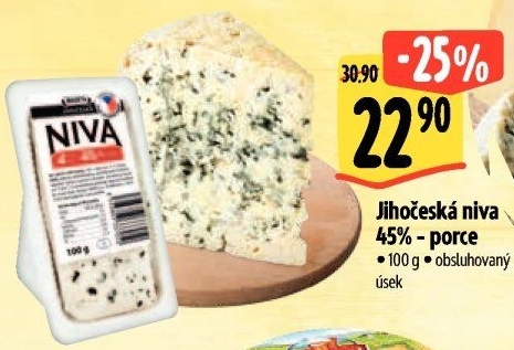 Sýr Niva Jihočeská 45% Madeta