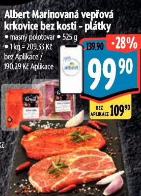 Vepřová krkovice marinovaná bez kosti Albert Gril