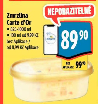 Zmrzlina ve vaničce Carte D'