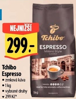 Zrnkové kávy Tchibo Espresso