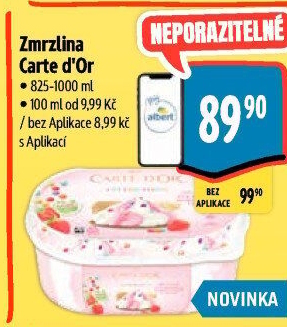 Zmrzlina ve vaničce Carte D'