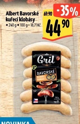 Bavorská klobása kuřecí Albert Gril