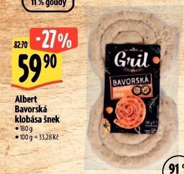 Bavorská klobása šnek Albert Gril