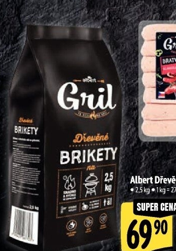 Dřevěné brikety Albert Gril