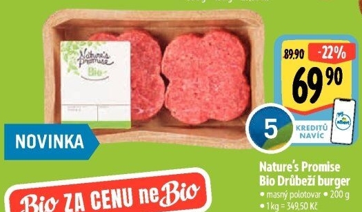 Drůbeží burger bio Nature'