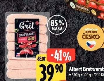 Grilovací klobása bratwurst Albert Gril