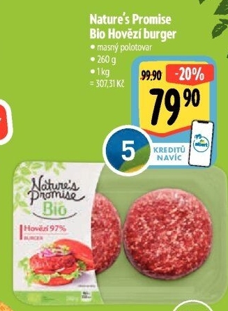 Hovězí burger Bio Nature'