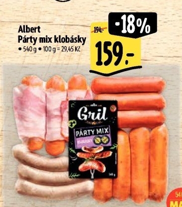Klobásky Párty mix Albert Gril