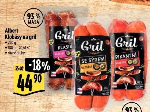 Klobásy na gril Albert Gril