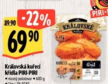 Kuřecí křídla Piri-Piri Královská Albert Gril