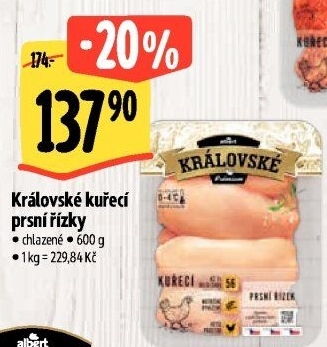 Kuřecí prsní řízky královské Premium Albert
