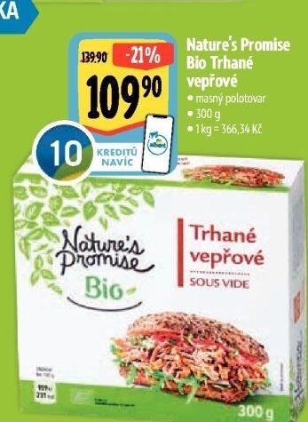 Maso vepřové trhané sous vide bio Nature'