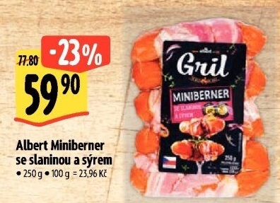 Miniberner se slaninou a sýrem Albert Gril
