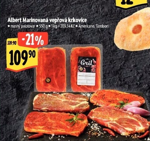 Vepřová krkovice marinovaná bez kosti Americano Albert Gril