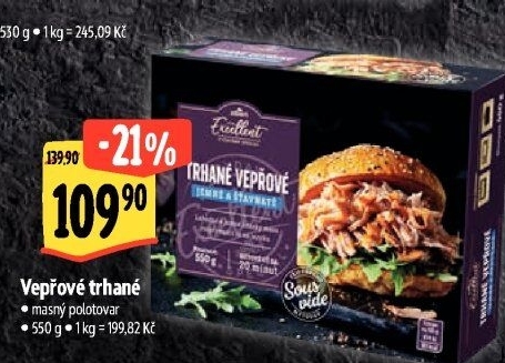 Vepřové trhané maso Sous vide Albert Excellent