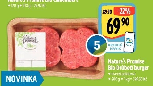 Drůbeží burger bio Nature'