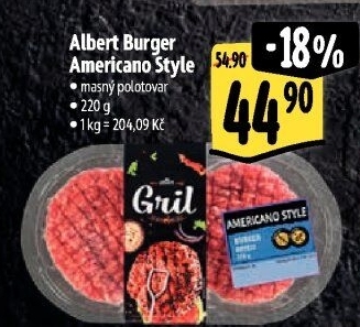 Hovězí burger Americano style Albert Gril