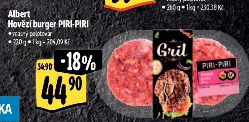 Hovězí burger Piri-Piri Albert Gril