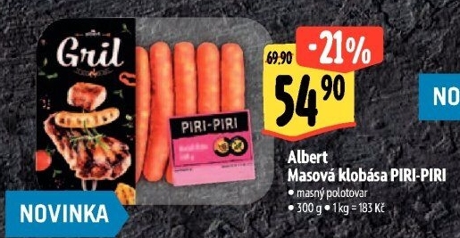 Masová klobása Piri-Piri Albert Gril