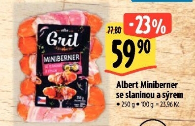Miniberner se slaninou a sýrem Albert Gril