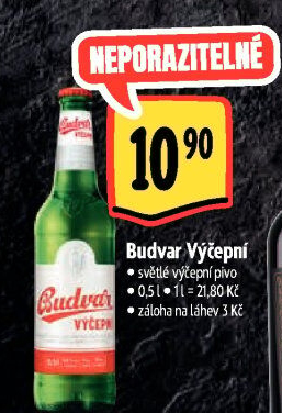 Pivo světlé výčepní Budweiser Budvar
