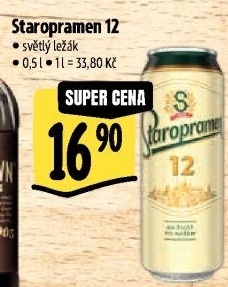 Pivo světlý ležák 12° Staropramen
