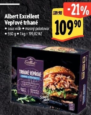 Vepřové trhané maso Sous vide Albert Excellent