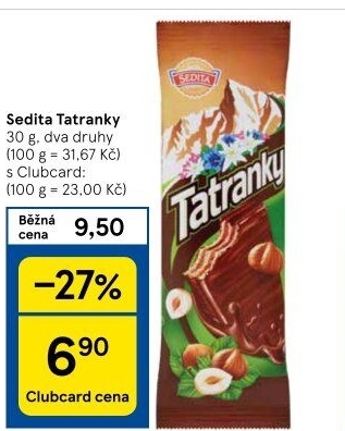 Celomáčené Tatranky Sedita