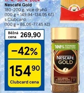 Instantní kávy Nescafé Gold