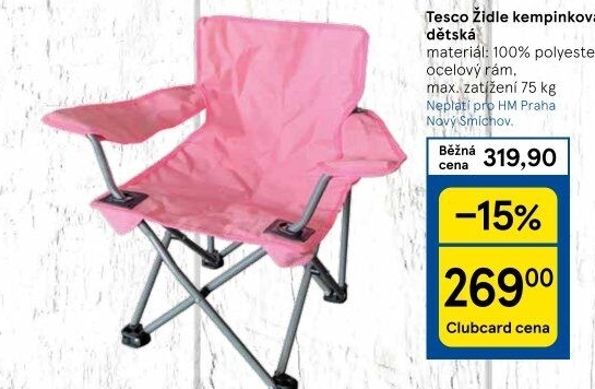 Kempingové křeslo dětské Tesco