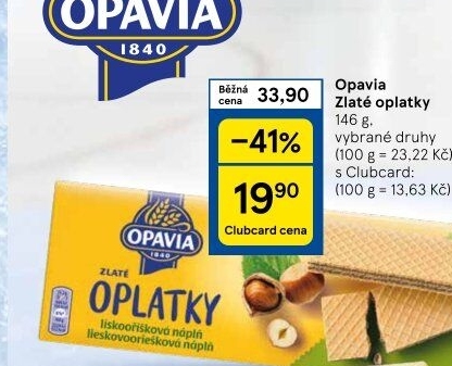 Oplatky Zlaté Opavia