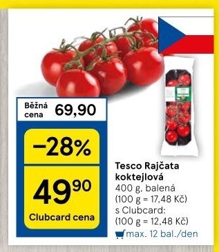 Rajčata koktejlová Tesco