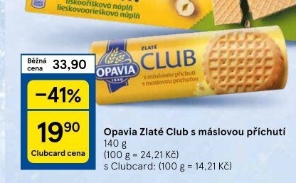 Sušenky Zlaté Club Opavia