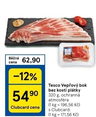 Vepřový bok bez kosti Tesco