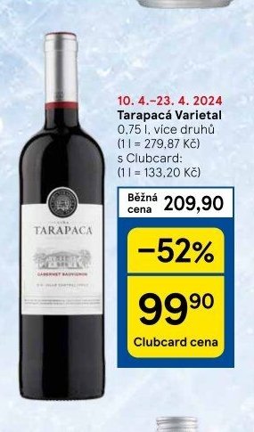 Tarapacá Varietal, 0.75 l, více druhů