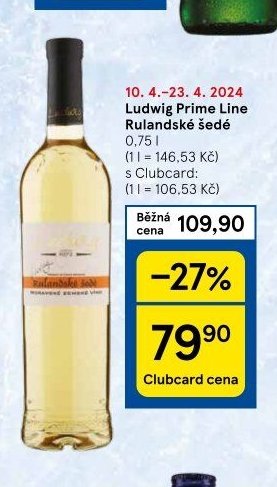 Ludwig Prime Line Rulandské šedé, 0.75 l