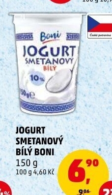 Bílý jogurt smetanový Boni