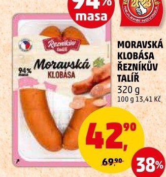 Moravská klobása Řezníkův talíř