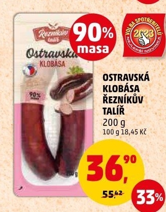 Ostravská klobása Řezníkův talíř