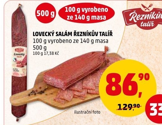 Salám lovecký Řezníkův talíř