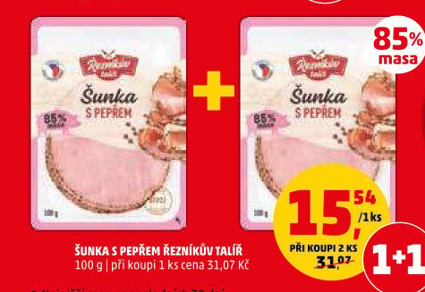 Šunka s pepřovým dekorem Řezníkův talíř